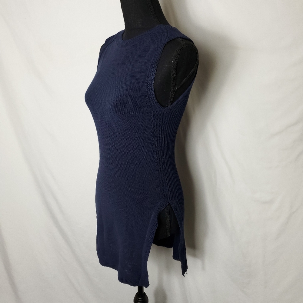 Athleta Navy Blue Sleeveless Side Slit Tunic Size XXS